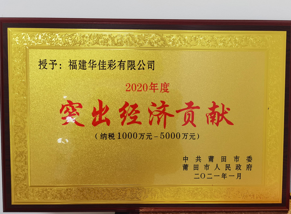 2020年度突出經(jīng)濟貢獻